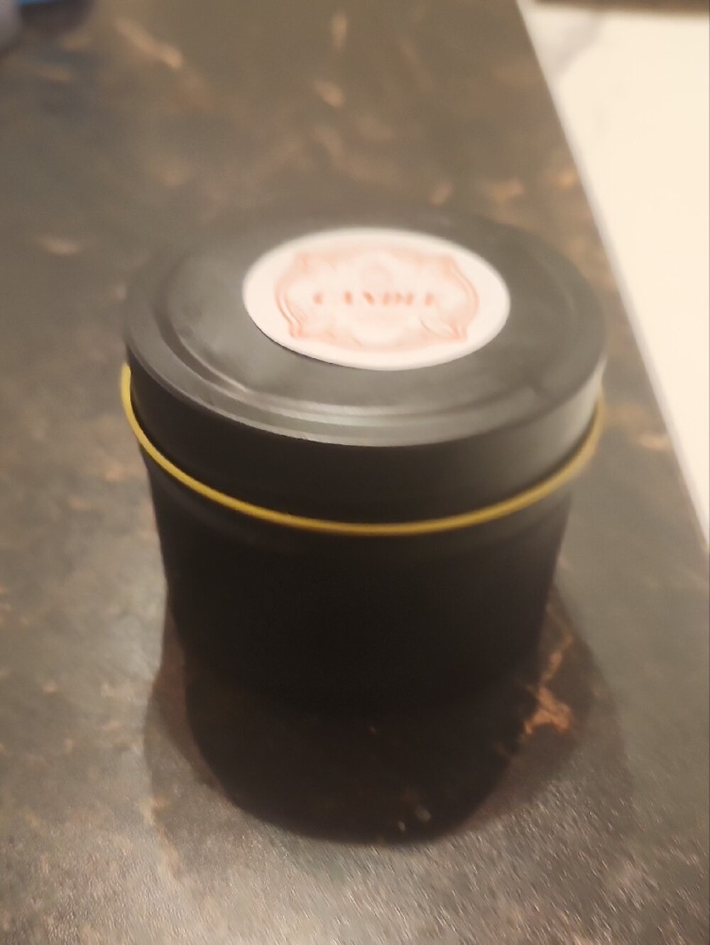 Handcrafted Soy Wax Candle in Black Tin - Caramel Corn Scent - Picture 6 of 6